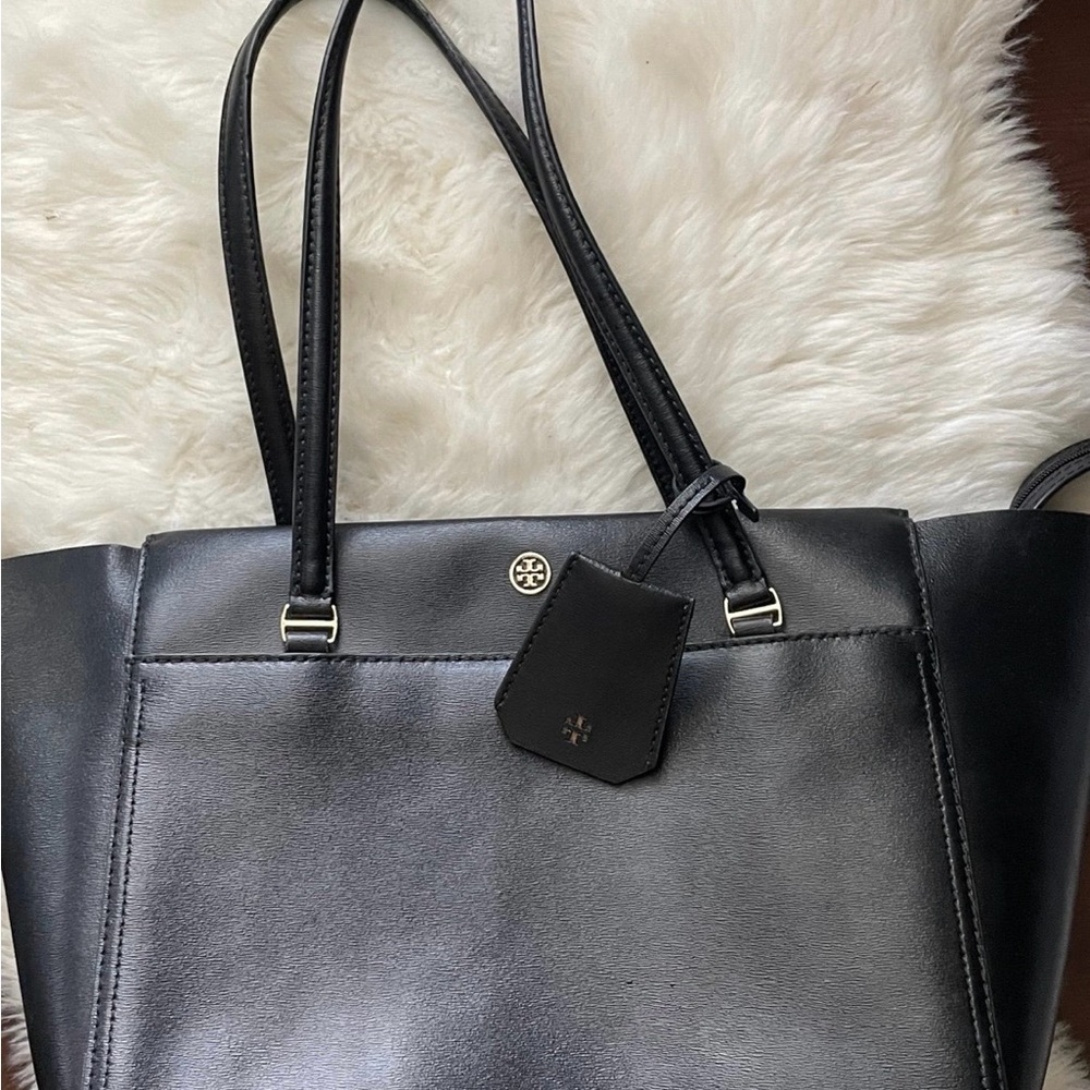 Tory Burch Saffiano Black Leather Tote